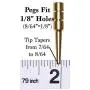 Premium Metal Cribbage Pegs, Set of 12, in Four, 1 5/16” Tall; Tapered to Fit 1/8 Holes, with Green Velveteen Drawstring Storage Pouch