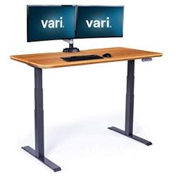 Vari Electric Standing Desk 60'' x 30'' - Dual Motor Sit to Stand Desk - Push Button Memory Settings - Solid Top with 3-Stage Adjustable Steel Legs - Work or Home Office Desk