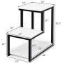 Tangkula 3-Tier Sofa Side Table, Nightstand with Storage Shelf, Sturdy Metal Frame, Ladder-Shaped Chair Side Table, White Tabletop Storage Shelf for Living Room or Bedroom (White)
