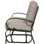 Patio Glider Bench Loveseat Outdoor Cushioed 2 Person Rocking Seating Patio Swing Chair, Beige