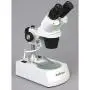 AmScope SE306R-PZ-LED Forward-Mounted Binocular Stereo Microscope, WF10x and WF20x Eyepieces, 20X/40X/80X Magnification, 2X and 4X Objectives, Upper and Lower LED Lighting, Reversible Black/White Stage Plate, Pillar Stand, 120V or Battery-Powered