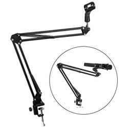 Depusheng NB-35 Mic Microphone Scissor Suspension Arm Stand and Table Mounting Clamp NW Filter Windscreen Shield Metal Mount Kit