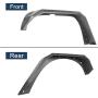 Hooke Road Solid Steel Flat Tube Front & Rear Fender Flares for Jeep Wrangler JK 2007-2018
