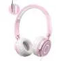 Girls Headphones with Microphone, Vogek Portable Fold-Flat Headsets with Safe Volume Limited 94dB, Online Schooling Headphones with Stereo Bass for Kids Girls Home School Travel, Pink Girls Headphones with Microphone, Vogek Portable Fold-Flat Headsets with Safe Volume Limited 94dB, Online Schooling Headphones with Stereo Bass for Kids Girls Home School Travel, Pink