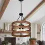 DERALAN Modern Rustic Chandelier Circular Wood Chandeliers Round Wooden Five Lights Farmhouse Chandeliers Island Pendant Lighting Fixture Industrial Metal Retro Ceiling Lights for Dining Room Kitchen DERALAN Modern Rustic Chandelier Circular Wood Chandeliers Round Wooden Five Lights Farmhouse Chandeliers Island Pendant Lighting Fixture Industrial Metal Retro Ceiling Lights for Dining Room Kitchen
