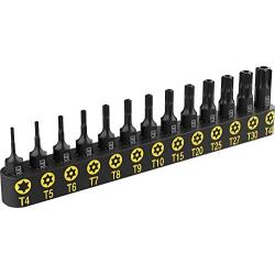 LEXIVON Tamper Proof Torx Bit Set, Premium S2 Alloy Steel | 13-Piece Security Star Bits, T4 - T40 | Precision CNC Machined (LX-301)