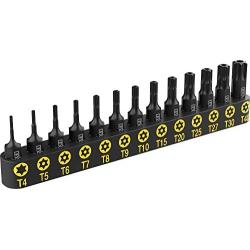 LEXIVON Tamper Proof Torx Bit Set, Premium S2 Alloy Steel | 13-Piece Security Star Bits, T4 - T40 | Precision CNC Machined (LX-301)