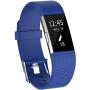 KingAcc Compatible Fitbit Charge 2 Bands, Soft Silicone Replacement Band for Fitbit Charge 2, with Metal Buckle Fitness Wristband Sport Strap Women Men (1-Pack, Dark Blue, Large)