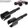 Dilwe 2Pcs RC Car Wheel Axle, Aluminum Alloy Metal Wheel Axle for HIMOTO E10MTL/E10MT/E10BP 1/10 Scale RC Car Spare Part Accessory(Black )
