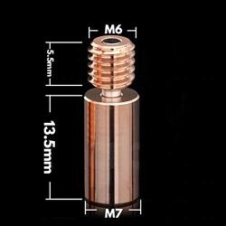 3Dman Bi-Metal Heatbreak Copper Alloy for 3D-V6 Hoten Volcano Prusa I3 MK3/MK3S Heat Break 1.75mm Filament (Smooth)