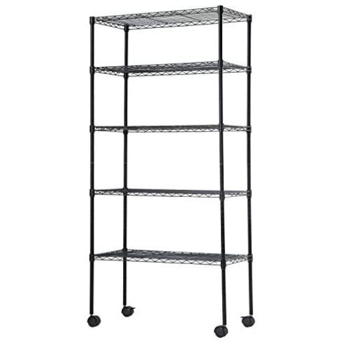 14D x 30W x 60H 5-Tier Wire Shelving Unit Steel Large Metal Shelf Organizer Garage Storage Shelves Heavy Duty NSF Height Adjustable Commercial Grade Utility Storage Metal Rack on Wheels Black 14D x 30W x 60H 5-Tier Wire Shelving Unit Steel Large Metal Shelf Organizer Garage Storage Shelves Heavy Duty NSF Height Adjustable Commercial Grade Utility Storage Metal Rack on Wheels Black