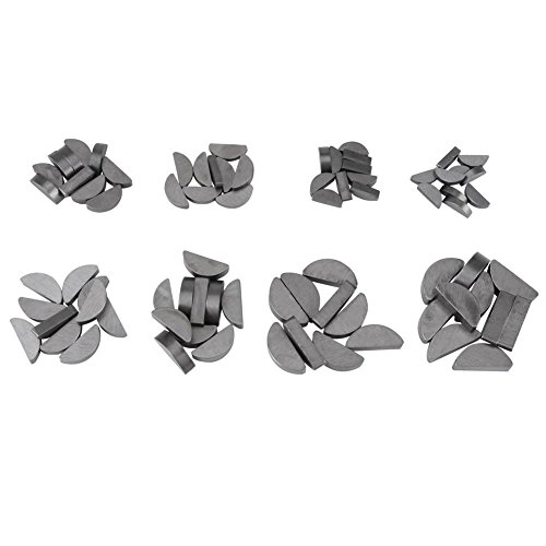 Qiilu 80pcs Woodruff Keys Kit, Metal Woodruff Keys Assortment Set Different Sizes Fasteners Mechanical Industry