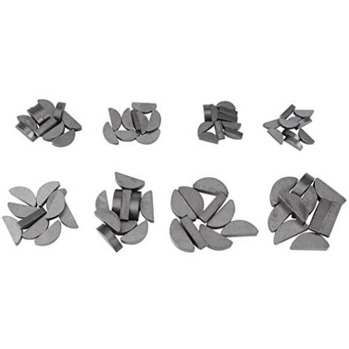 Zunate Set of Woodruff Key,80pcs Metal Woodruff Keys Assortment Kit Set Different Sizes Fasteners Mechanical Industry Different Sizes Fasteners for Mechanical Industry