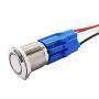 Yakamoz DC12V 19mm 3/4'' Red Ring Led Metal Momentary Push Button Switch Car DIY Switch Silver with Wired Connector Adapter