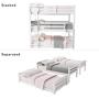 Dorel Living Sierra Triple Floor Bunk Bed | White | DL7891TBBW model