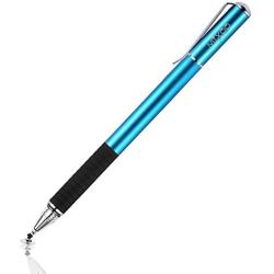 Mixoo 2-in-1 High Precision Stylus(Disc & Fiber Tips 2 in 1 Series), Extra with 3 Replaceable Tips, Compatible with Capacitive Touch Screen Devices (Blue)