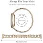 Joyozy Stainless Steel Metal Bands Compatible with Fitbit Versa 3&Fitbit Sense Smartwatch,Chic D Stylish Link Metal Wristband Accessories Strap for Women Girls Bracelet Champagne Gold