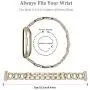 Joyozy Stainless Steel Metal Bands Compatible with Fitbit Versa 3&Fitbit Sense Smartwatch,Chic D Stylish Link Metal Wristband Accessories Strap for Women Girls Bracelet Champagne Gold