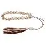 White Onyx with Brown Patterns Gemstone, Handmade Greek Worry Beads or Komboloi, Alpaca Metal Parts on a Pure Silk Cord & Tassel White Onyx with Brown Patterns Gemstone, Handmade Greek Worry Beads or Komboloi, Alpaca Metal Parts on a Pure Silk Cord & Tassel