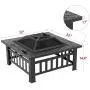 Yaheetech 32in Outdoor Metal Firepit Square Table Backyard Patio Garden Stove Wood Burning Fire Pit with Spark Screen, Log Poker and Cover Yaheetech 32in Outdoor Metal Firepit Square Table Backyard Patio Garden Stove Wood Burning Fire Pit with Spark Screen, Log Poker and Cover