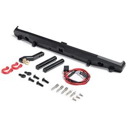 RCLions Metal Rear Bumper with Lights/Shackles/Trailer Hitch for TRX4,SCX10-ii 90046 1/10 RC Crawler Car