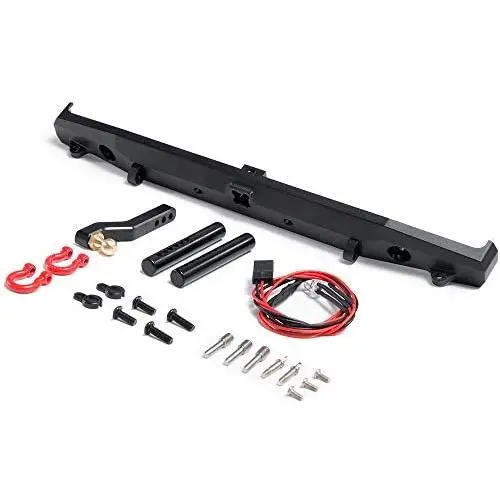 RCLions Metal Rear Bumper with Lights/Shackles/Trailer Hitch for TRX4,SCX10-ii 90046 1/10 RC Crawler Car RCLions Metal Rear Bumper with Lights/Shackles/Trailer Hitch for TRX4,SCX10-ii 90046 1/10 RC Crawler Car