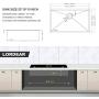 Lordear 32 Inch Black Kitchen Sink Undermount 16 Gauge Stainless Steel Gunmetal Black Single Bowk Kitchen Sink Basin