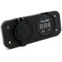 Cllena Waterproof Dual USB Charger Adapter 2.1A/1.0A + 12V-24V LED Voltmeter Panel for Motorcycle Car Boat Marine Carvan (Green LED)