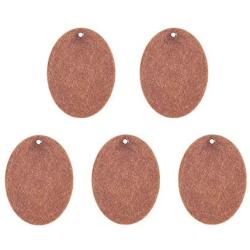 Beadthoven 5-Piece 40x30mm Oval Shaped Metal Tags Red Copper Color Brass Blank Stamping Blank Pendants Handmade Crafting Tag Accessories Supplies Personalized Custome