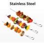 Unves Kabob Skewers, 17'' Reusable Flat Metal Skewers for Grilling, Stainless Steel Grill BBQ Skewers Wide Shish Kabob Sticks for Shrimp Meat Chicken Vegetable, 10 Pack