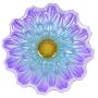 Peaktop Garden Handpainted Flower Fusion Glass Birdbath With Metal Stand, 21.2'' Height, Purple/Light Blue