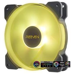 Reeven Kiran Sync 120mm RGB LED Fan, Quiet Case/CPU Cooler Fan Single Pack, Compatible with ASUS Aura Sync, 4-Pin/PWM 400-1500 RPM(RE1225FD15EW-R12P)