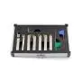 OSCARBIDE 1/4'' Indexable Carbide Lathe Turning Tool Holder 7 Pieces/Set, Nickel Plated Lathe Bit Set CNC Heavy-Duty for Turning Grooving Threading Cut Off Holders Set,Tin Coated Carbide Inserts