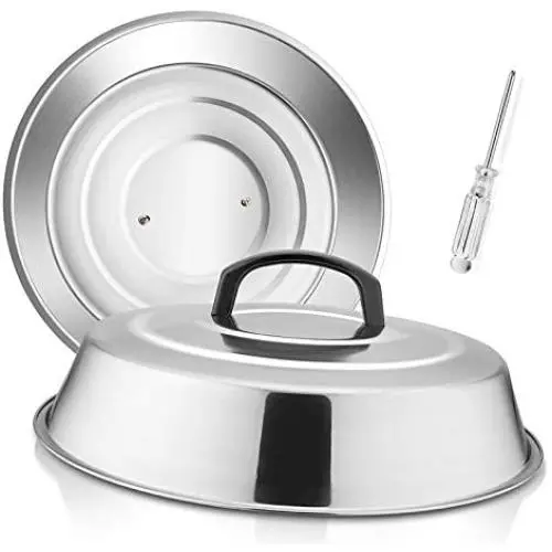 HaSteeL Cheese Melting Dome Set of 2, 12 Inch Round Basting Cover Metal Steam Cover, Stainless Steel Griddle Accessories for Flat Top Grill/Outdoor BBQ/Kitchen Cooking HaSteeL Cheese Melting Dome Set of 2, 12 Inch Round Basting Cover Metal Steam Cover, Stainless Steel Griddle Accessories for Flat Top Grill/Outdoor BBQ/Kitchen Cooking