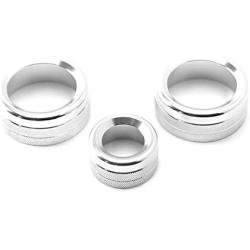 Xotic Tech 3pcs Silver Aluminum Metal Interior AC Climate Control Radio Volume Knob Ring Covers For BMW F20 F21 F22 F30 F31 F80 F32 F33 F36 F82 F83