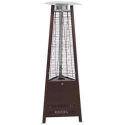 BELLEZE 42,000 BTU Outdoor Pyramid Propane Medium Glass Tube Dancing Flames Patio Heater - Hammered Bronze