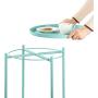 danpinera End Table, Side Table Metal Waterproof Small Coffee Table Sofa Side Table with Round Removable Tray for Living Room Bedroom Balcony and Office (Mint Blue)