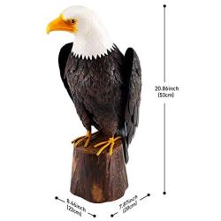 chisheen Bald Eagle Outdoor Metal Yard Art Statue and Sculpture for Garden Lawn Patio Living Room Decoration