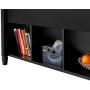 YAHEETECH Minimalist Wooden Lift Top Coffee Table w/Hidden Storage Compartment & Lower 3 Cube Open Shelves for Living Room/Reception Room/Office, Black