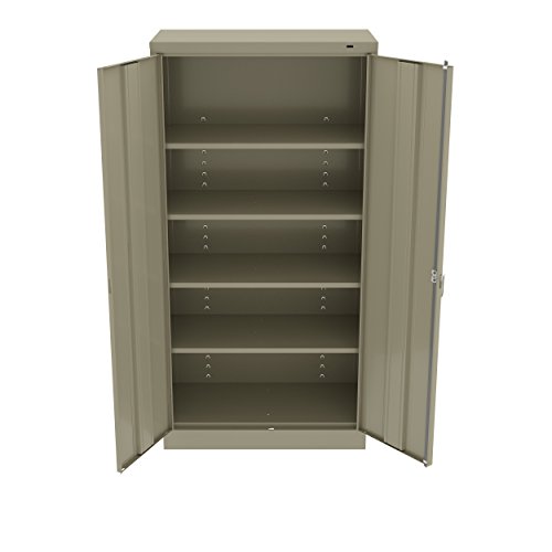 Tennsco 7218SD 7218 24 Gauge Steel Standard Welded Storage Cabinet, 4 Shelves, 150 lb. Capacity per Shelf, 36'' Width x 72'' Height x 18'' Depth, Sand