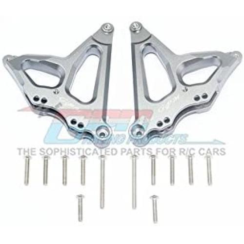 for Traxxas Unlimited Desert Racer 4X4 (#85076-4) Upgrade Parts Aluminum Rear Damper Mount - 1Pr Set Gray Silver