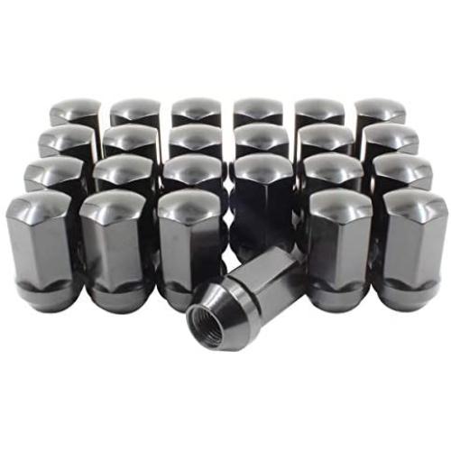 Wheel Accessories Parts Set of 24 14x1.5 Lug Nuts fit GM 9596070 611-236 Wheel Lug Nut (Black)