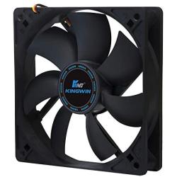 Kingwin 120mm Silent Fan for Computer Cases, Mining Rig, CPU Coolers, Computer Cooling Fan, Long Life Bearing, and Provide Excellent Ventilation Black CF-012LB