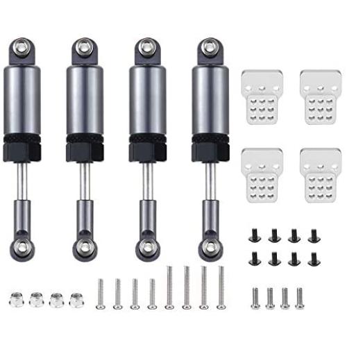 Useller Metal Adjustable Shock Absorber Damper with Extender Seat for WPL C14 C24 C34 C44 B14 B16 B24 1/16 RC Car Parts,Titanium