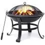 KINGSO Fire Pit, 22 Fire Pits Outdoor Wood Burning Steel BBQ Grill Firepit Bowl with Mesh Spark Screen Cover Log Grate Wood Fire Poker for Camping Picnic Bonfire Patio Backyard Garden Beaches Park KINGSO Fire Pit, 22 Fire Pits Outdoor Wood Burning Steel BBQ Grill Firepit Bowl with Mesh Spark Screen Cover Log Grate Wood Fire Poker for Camping Picnic Bonfire Patio Backyard Garden Beaches Park