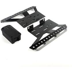 LCX Racing 1/10th RC Crawler Car Metal Rail Steel Side Step Running Board Rock Slider for Axial SCX10 II 90046 Cherokee Body, Upgrades Parts Accessories