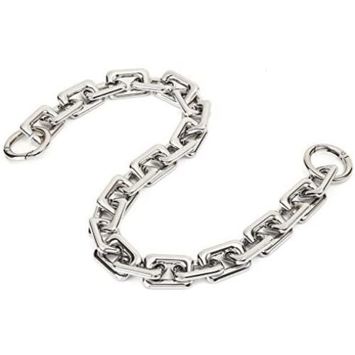 22.5 Inch Gorgeous Heavy Metal Bag Chain Purse Handle Shoulder Strap Replacement (Silver, Large)