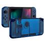 eXtremeRate Transparent Clear Blue Back Plate for Nintendo Switch Console, NS Joycon Handheld Controller Housing with Full Set Buttons, DIY Replacement Shell for Nintendo Switch