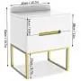 ZZBIQS Wood Nightstand Bedside Table with 2 White Drawers for Storage, Modern Side End Table with Metal Frame Leg for Living Room Bedroom Office Home Furniture (White/Gold) ZZBIQS Wood Nightstand Bedside Table with 2 White Drawers for Storage, Modern Side End Table with Metal Frame Leg for Living Room Bedroom Office Home Furniture (White/Gold)