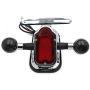 HTTMT- Motorcycle Chrome Smoke Metal Tombstone Brake Tail W/Light Signal Compatiable With Big Twin Motorcycle Bike [P/N: XH3118B-A-01-CD+SK]